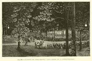 El concierto de los Campos Elíseos, en París, iluminado por la luz eléctrica de French School